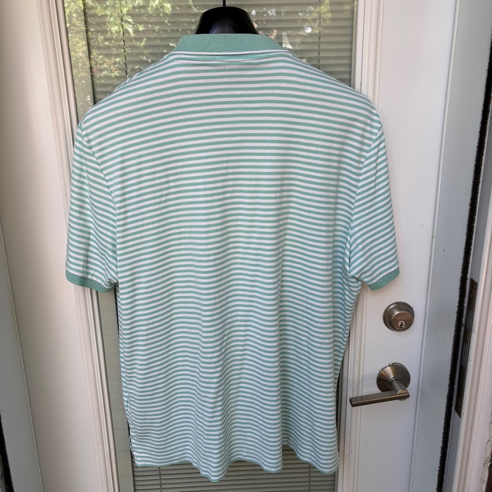 Polo Ralph Lauren Polo Shirt XL Green Striped Soft Cotton Casual Mens - Picture 4 of 7